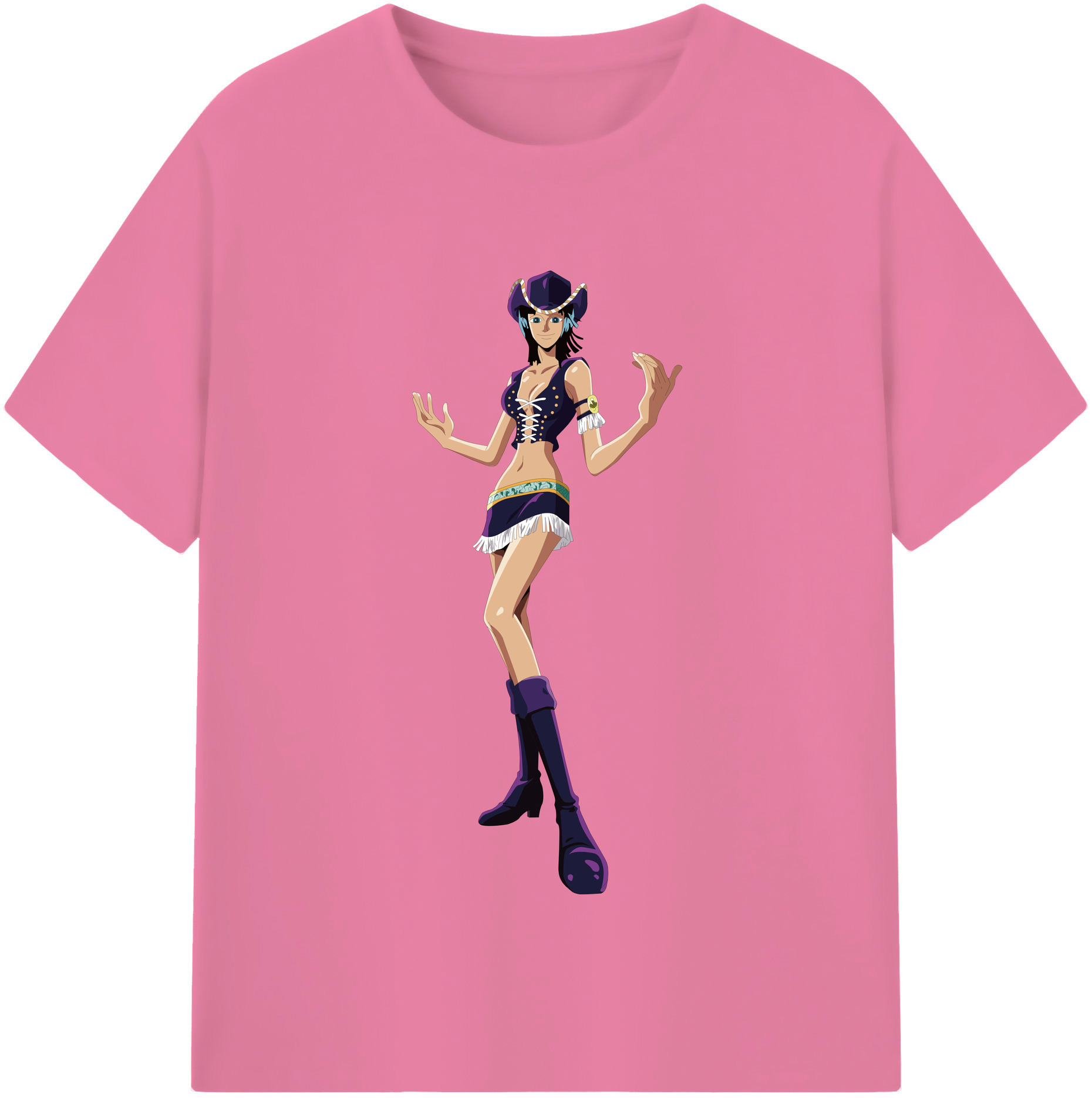 ワンピース ニコ・ロビン ONE PIECE Nico Robin 綿100％半袖Tシャツ（フロントプリント）